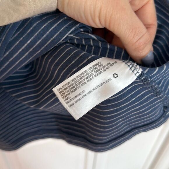 A New Day blue striped extended shoulder alone dress medium - Picture 7 of 11